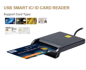 USB SIM Smart Card Reader For Bankas Karti IC/ID EMV SD TF, MMC Cardreaders USB-CCID ISO 7816 Windows 7 8 10 Linux OS