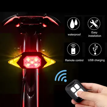 USB Smart Bike Taillight Tālvadības pults Aizmugurē, Velosipēdu Gaismas MTB Velosipēdu Ceļu Pagrieziena Signālu Brīdinājuma Lampas