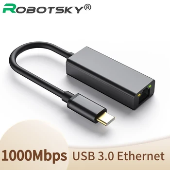 USB Type C Līdz RJ45 Lan Adapteris Priekš Macbook Tīkla Karte Converter USB C Ethernet Adapteris 10/100/1000Mbps Tīkla Karte Konvertētājs