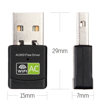 USB WiFi Adapteri 2.4 GHz 5GHz 600Mbps WiFi Antena Dual Band 802.11 b/n/g/ac Mini Bezvadu Datoru Tīkla Kartes Uztvērējs