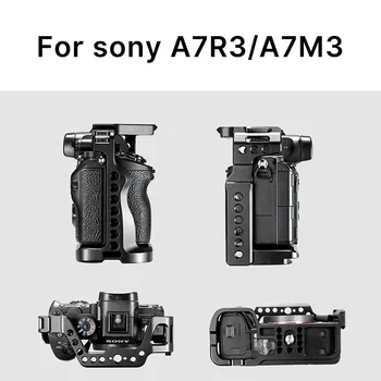 UURig Metāla Būris Ekipējums Sony A73 A7III A7R3 A7M3 Platformu ar Arca Swiss un Arri Atrast Caurumu Paplašināt Aukstā Apavu Mount Mic Gaismas