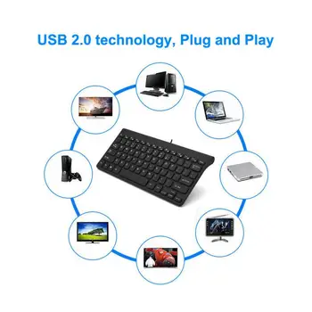Vadu Klaviatūra Ultra-Plānas Kluss, Maza Izmēra 78 Taustiņi Mini Multivides USB 2.0 Tastatūra Klēpjdatoru, Teclado Mecanico Office