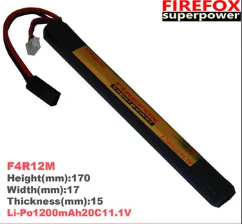 Vairumtirdzniecības 1gb Oriģinālā FireFox 11.1 V 1200mAh -20 ° C Li Po AEG Airsoft Akumulatora L F4R12M Piliens kuģniecība