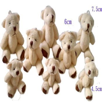 Vairumtirdzniecības 4.5 CM Teddy Bear Mini Mīksta Plīša Keychain Lācis Pušķi, Rotaļlietas Bērniem, prēmijas, Dāvanas, 100gab