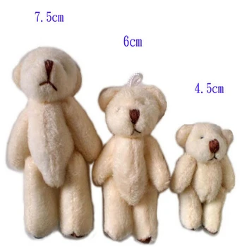 Vairumtirdzniecības 4.5 CM Teddy Bear Mini Mīksta Plīša Keychain Lācis Pušķi, Rotaļlietas Bērniem, prēmijas, Dāvanas, 100gab
