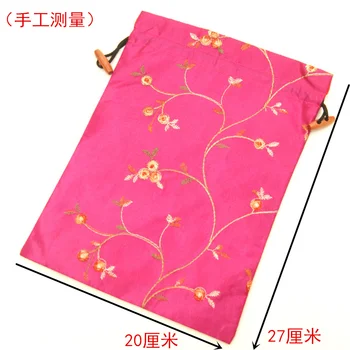 Vairumtirdzniecības 5GAB Ķīniešu stila iezīmes, izšuvumi aukliņu komplektā kabatas lielās drēbes, kurpes uzglabāšanas soma dāvanu maisiņi