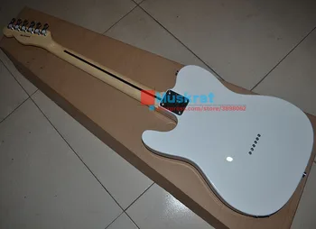 Vairumtirdzniecības Rūpnīcas elektriskā ģitāra, balta krāsa tele 6 stīgas ģitāra guitarra Bezmaksas piegāde