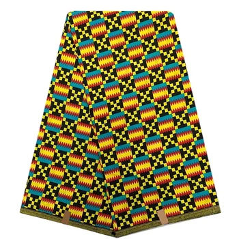 Vairumtirdzniecības Āfrikas Stils Labas Kvalitātes Nekustamā Vasks Īsta Vaska Ankara Apdrukāta Auduma 6 Metri Kokvilnas Šujamie Materiāli