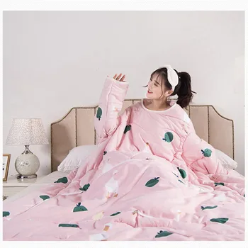 Valkājamas mest segu bērnu guļammaiss jaunu augļu sega ar pildījumu, siltu gultu Muti-izmantot gulta segtu TV segu dīvāns darba segas