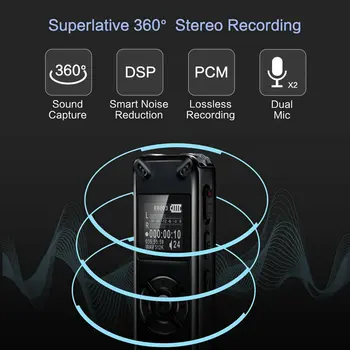 Vandlion Professional Smart Digital Voice Recorder Portatīvo Slēptās HD Audio Skaņas Telefona sarunu Ierakstīšanas Diktofons, MP3 Diktofonu