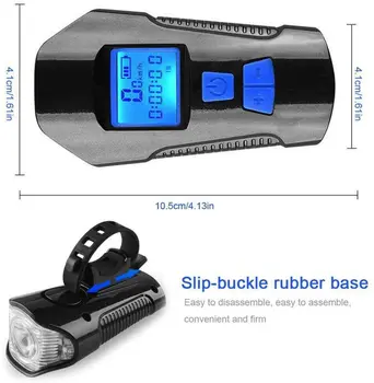 Velosipēdu Priekšējie Gaismas Komplekts Ūdensizturīgs USB Lādējamu Smart Lukturu Ar Ragu LED Velosipēda Lukturi Velo Lukturīti Ātruma Mērītājs