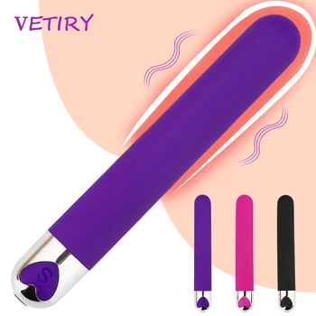 VETIRY Ilgi Bullet Dildo Vibratoru AV Stick Magiv Zizli 10 Ātrumu Klitora Vagīnas Stimulators G-spot Masāža Seksa Rotaļlietas Sievietēm