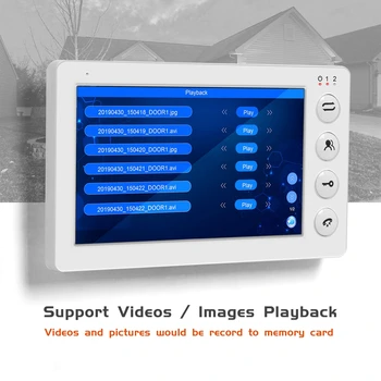 Video Durvju Mājas Domofons Vadu 7 collu HD Monitors ar INFRASARKANO Nakts Redzamības Durvju Kamera Atbalsta Motion Sensoru, Video Durvju Tālruni