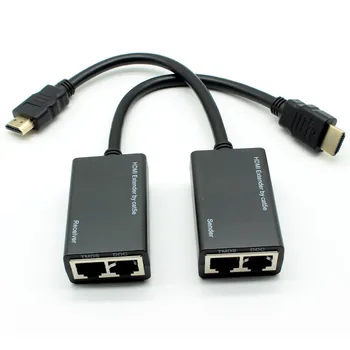 Viens pāris HDMI Pa RJ45 CAT-5e CAT-6 kabelis UTP LAN Ethernet Extender Repeater 1080P HDTV līdz 30 metriem