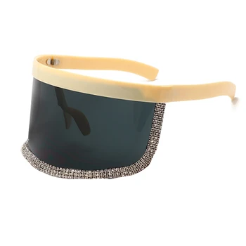 Vintage Papildu Lielizmēra Vairogs Sejsegu Saulesbrilles Sieviešu Flat Top Maska Spoguļu Toņos Vīriešiem, Pretvēja Briļļu Gafas de sol