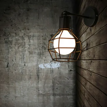 Vintage Sienas Lampas Rūpniecības sienas apgaismojuma LED Sconce Amerikāņu Retro sienas lampas, Metāla vāks gaiši Mājas apdare apgaismojuma armatūra