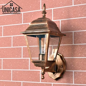 Vintage Āra Sienas lampas Dārza Bārs Antīkās Sienas Sconce Bronzas Alumīnija Rūpniecības Pagalma Apgaismojums Telpu LED Lampas, metāla