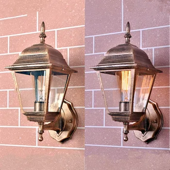 Vintage Āra Sienas lampas Dārza Bārs Antīkās Sienas Sconce Bronzas Alumīnija Rūpniecības Pagalma Apgaismojums Telpu LED Lampas, metāla