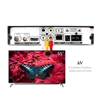Vmade DVB-T2 TV KASTĒ+WIFI DVB T2 Virszemes TV uztvērējs lodziņā atbalsta H. 265 RJ45 Portu, Dolby WIFI Youtube, kas Top Kastes
