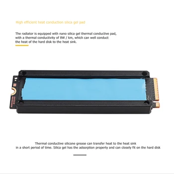 VODOOL M2 SSD Heatsink Dzesētāja Temperatūra OLED Ciparu Displejs M. 2 2280 NVME SSD Solid State Cietā Diska Radiatoru Siltuma Siltuma Pad