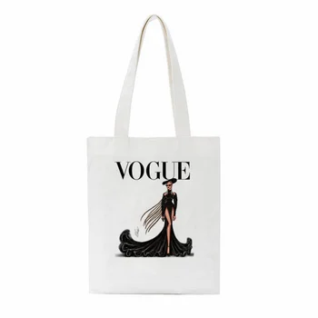 Vogue Sieviešu Audekls Tote Iepirkumu grozs Skolotāju Dzīvi Atkārtoti Eco Pircējs Pleca Soma Ielu modes dāma, Grāmata, Soma, Modes Somas