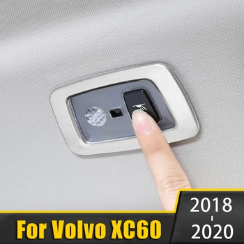 Volvo XC60 2018 2019 2020 Nerūsējošā Tērauda Automašīnas salona Aizmugures Lasīšanas Gaismas Rāmja Vāks Apdares Veidošanas Piederumi