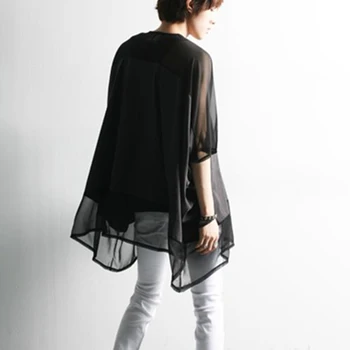 Vēsā Vasaras Bat Krekls korejiešu versija vienāda stila vīriešu ikdienas valkāšanai viedokļa marli skatuves sniegumu apģērbi