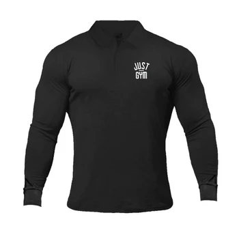 Vīrieši Darbojas Polo T Krekls Jaunu 2021 Rudens Modes Cietā Kokvilnas Garām Piedurknēm Topi Par Vīrieti, Slim Fit Elpojošs Polo Krekli Plus Lieluma