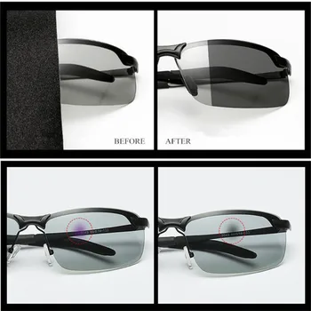 Vīrieši Photochromic Polarizētās Saulesbrilles, Vintage Dienu Naktīs Ieplests Anti-glare Hameleonu Krāsas, Saules brilles Sievietēm