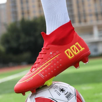 Vīriešu futbola kurpes ar augstu, lai palīdzētu futbola apavus ar neslīdošu zābaki kniedes īsus nagus vīriešu futbola apavi sporta apavi