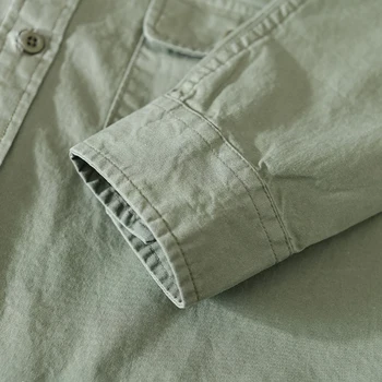 Vīriešu Ikdienas krekls cietā augstas kvalitātes kokvilnas topi jauns 2021. gada pavasarī mīkstu zaļo krekli, Elpojošs apģērbs, chemise homme 1235
