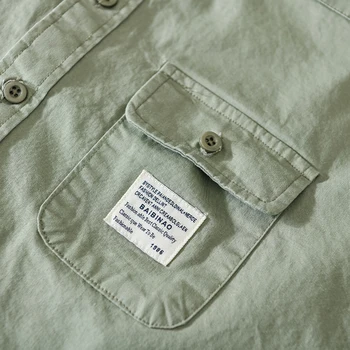 Vīriešu Ikdienas krekls cietā augstas kvalitātes kokvilnas topi jauns 2021. gada pavasarī mīkstu zaļo krekli, Elpojošs apģērbs, chemise homme 1235