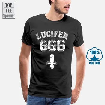 Vīriešu Lucifers 666 Black O-veida Kakla T Krekls Sievietēm