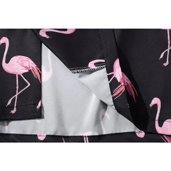 Vīriešu Modes Havaju Krekls Flamingo Iespiesti Īsām Piedurknēm Pludmales Krekli Vīriešu Vasaras Harajuku Hip Hop Streetwear Vintage Vīriešu Krekls