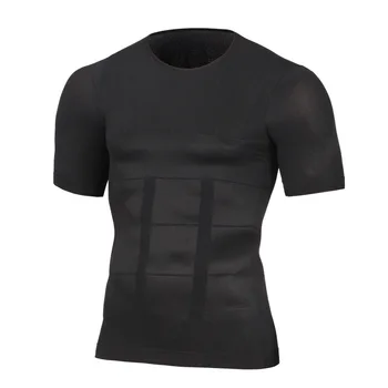 Vīriešu Novājēšanu Shaper ķermeņa stāvokļa Korekcijas T-Krekls Kompresijas Ķermeņa Ēka Krekli