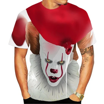Vīriešu T-krekls Klauns Atpakaļ uz Dvēseli 3D iespiesti īsām piedurknēm T-krekls Vīriešu modes un ērti vīriešu T-krekls Iela retro stilā