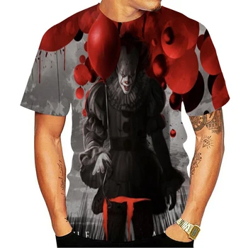 Vīriešu T-krekls Klauns Atpakaļ uz Dvēseli 3D iespiesti īsām piedurknēm T-krekls Vīriešu modes un ērti vīriešu T-krekls Iela retro stilā