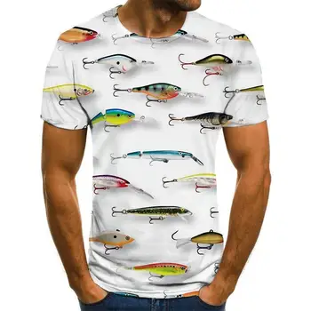 Vīriešu vasaras jaunā stila 3D iespiesti zivju modelis jaunatnes skaists vīriešu T-krekls hip-hop īsām piedurknēm vīriešu un sieviešu ikdienas T-shi