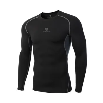 Vīriešu Ātri Sausas Darbojas T-Krekls 2018 Jaunu Kompresijas Krekls ar garām Piedurknēm Vīriešiem Sporta Skriešanas Fitnesa T Krekls Apmācību Tērps Jaunas