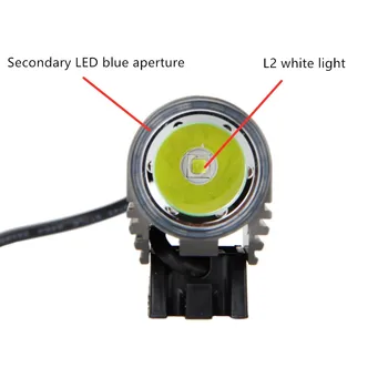 WasaFire Mini L2 Velosipēds Gaiši Balts Zils LED Velosipēda Gaismas Lukturis MTB Velo Lukturis 3000LM Lukturu + 18650 Akumulatoru