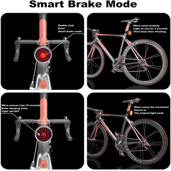 WasaFire Smart Velosipēda Aizmugurējās Gaismas USB Lādējamu Velosipēdu Bremžu Gaismas MTB LED Taillight Riteņbraukšana Brīdinājuma Motocikla Ķivere Lampas