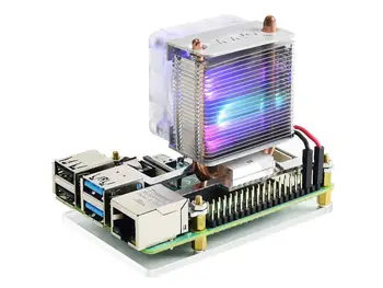 Waveshare LEDUS Tornis CPU Dzesēšanas Ventilators Aveņu Pi, Super Siltuma Izkliedi, Atbalsta Gan Aveņu Pi 4 & 3