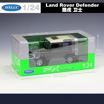 WELLY 1:24 Mērogā Lējumiem Modeļa Automašīnas Land Rover Range Defender Off-Road Metāla ClassicToy Auto Sakausējuma Bērniem, Rotaļlietas, Dāvanu Kolekcija