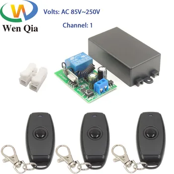 Wenqia Smart Switch 433MHz RF Tālvadības pults, AC 85-220V 10A 2200W Relejs Kontrolieris Uztvērēju un Raidītāju, LED/Gaismas