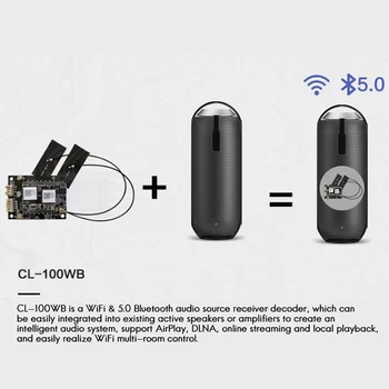 WiFi 2.4 G un Bluetooth 5.0 Audio Valdes Modulis ar Spotify Airplay 20Hz - 20KHz par DIY Smart Skaļruņa Pastiprinātājs