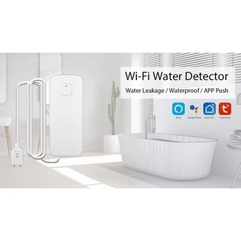 WIFI Noplūdes Sensors Smart Home Pārplūdes Apsardzes Signalizācijas Ūdens Detektors Tuya Smart Dzīves APP Kontroles Saprātīga Māja