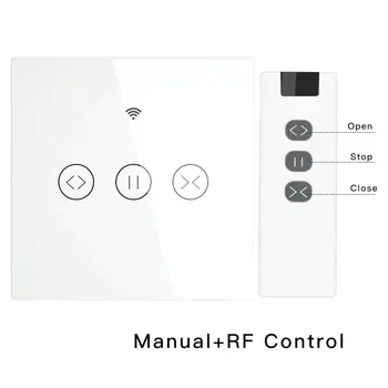 WiFi-rf Smart Touch Aizkaru maiņa, Žalūzijas Rullo žalūziju durvju Slēdzis, RF tālvadības pulti, vairākas slēdži Alexa / / / Balta