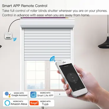 WiFi RF433 Žalūzijas, Aizkaru Slēdzis ar Tālvadības Elektriskā Rullo žalūziju Sauļošanās Tuya Smart Dzīves Google Home Alexa Smart Home