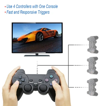 Wireless Gamepad Sony PS2 Kontrolieris Playstation 2 Konsoles Kursorsviru Divkārša Vibrācija, Trieciens Joypad Bezvadu Controle