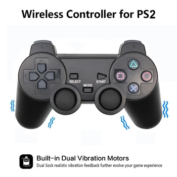 Wireless Gamepad Sony PS2 Kontrolieris Playstation 2 Konsoles Kursorsviru Divkārša Vibrācija, Trieciens Joypad Bezvadu Controle
